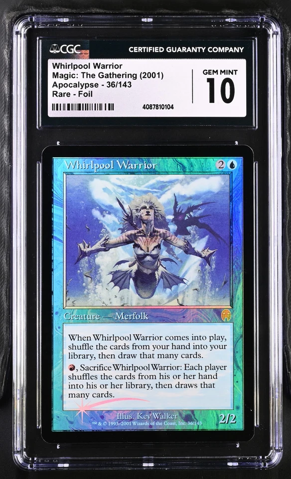 WHIRLPOOL WARRIOR Apocalypse Foil Rare CGC 10 Gem Mint MTG [Nostalgium] - Image 1 of 2