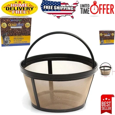 Filtro de café cesta reutilizable apto para lavavajillas para máquinas de 8-12 tazas - Hecho en EE. UU. Foto 1 de 4