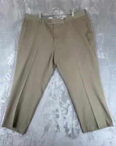 Louis Raphael "Tailored" Men's Tan Polyester Dress Pants Flat Front 46” X 29” - Picture 1 of 8
