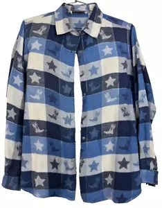 Vintage 90s Adobe Rose Western Cowgirl Long Sleeve Shirt Size XLarge - Bild 1 von 5