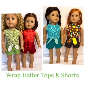 Wrap Halter Top & Shorts Sets to fit 18" dolls like American Girl - Picture 1 of 9