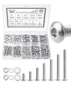 Kit Assortimento Dadi e Bulloni 540 pz Acciaio Inox, Viti M3 7 Misure 6-30mm - Foto 1 di 12