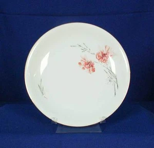 Plato de ensalada KPM 710 clavel rosa tallo oro Krister Mark Alemania - Imagen 1 de 4