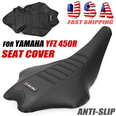 Cubierta de asiento con pinza para Yamaha YFZ450R 2009-2021 YFZ 450RSE REL costillas negras Foto 1 de 4