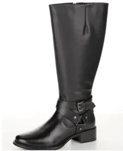 STUDIO W Damen Stiefel Weitschaftstiefel Leder schwarz Größe 36 37 38 40 42 NEU - Bild 1 von 18