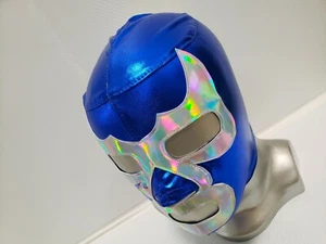 BLUE WRESTLING MASK LUCHADOR COSTUME WRESTLER LUCHA LIBRE MEXICAN MASKE - Picture 1 of 10