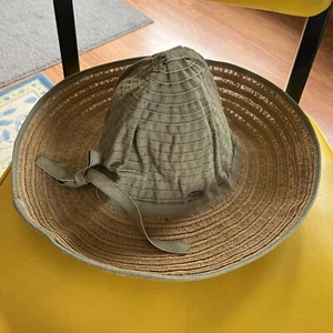 Scala Sun Hat Hand Made Womens One Size Fits Most Straw Green - Picture 1 of 6