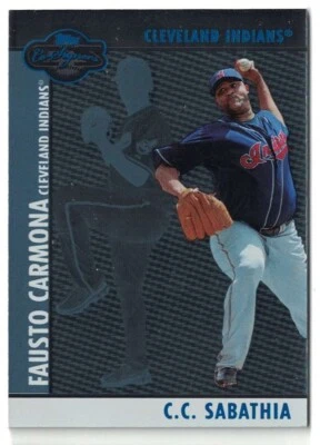 2008 Topps Co-Signers Silver Blue #020 C.C. Sabathia, Fausto Carmon - Image 1 of 2
