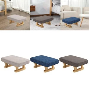 Footrest with Wooden Legs 41x30x18cm Small Ottoman for Couch Bedroom Living - Picture 1 of 26