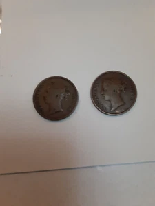 (2) 1845 East India Trading Company One Cent Münzen Queen Victoria - Bild 1 von 10