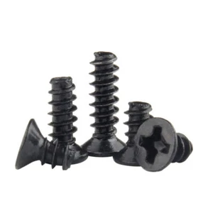 Black M1.4-M4 Self-Tapping Screw, Phillips Drive, Countersunk Head, Flat Tail - Picture 1 of 6