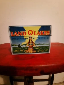 Vintage LAND O LAKES Sweet Cream Butter Metal Recipe Box with Org. Cards - Picture 1 of 7