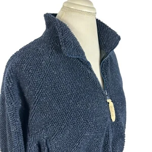 Vintage Woolrich Damen Blau Sherpa Reißverschluss Jacke Taschen Cinch Taille Outdoor Größe L - Bild 1 von 10