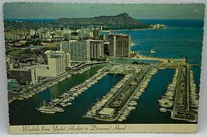 Postcard Hawaii Waikiki from Yacht Harbor to Diamond Head G116 - Bild 1 von 2