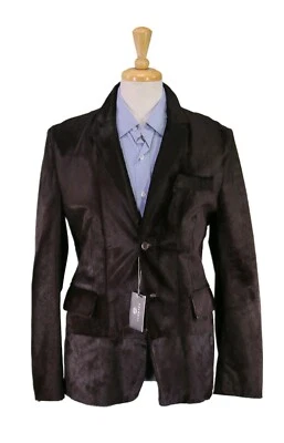 Versace Hombres Blazer 38R Marrón Pelo de Caballo Chaqueta de Cuero 2 Botones NUEVO Foto 1 de 4