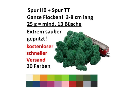 Muwse ohne Dreck ca 13 Büsche Bäume Hecken Rentier- Islandmoos Spur H0/TT - 25g - Bild 1 von 3