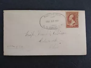 Ohio: Pierpont 1887 Abdeckung, ovaler Postmeister abbrechen & ausgefallene US-Post stornieren - Bild 1 von 3