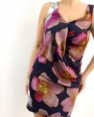 Rachel Roy Silk Tunic Blouse Dress Oversized Floral Print NWT - Изображение 1 из 4