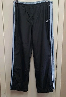 Pantalones de chándal Adidas tobillo cremallera acampanados, forro de malla cortavientos para hombre talla M Foto 1 de 4