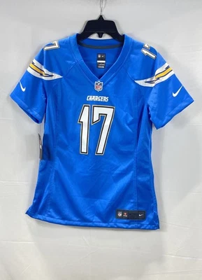 耐克全新带标签女式洛杉矶充电器菲利普·里弗斯 #17 现场球衣蓝色 M 码 — 第 1/4 张图片