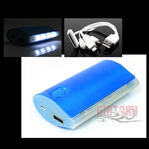 5200MAH BACKUP BATTERY CHARGER MICRO USB BLUE GALAXY S3 S4 NOTE TAB KINDLE FIRE - Picture 1 of 1