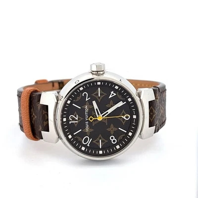 Reloj Louis Vuitton Tambour Monograma Esfera Marrón Acero Inoxidable 34mm Ref. TV7720 Foto 1 de 4
