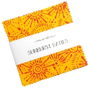 Sunburst Batiks Moda Charm Pack, 42 100% Cotton 5-inch Precut Quilt Squares - Picture 1 of 6