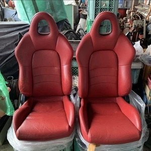 Honda S2000 OEM Red Leather Seats Pair AP1 AP2 JDM Genuine - Picture 1 of 7