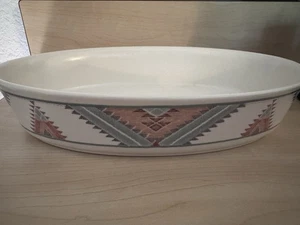 Mikasa Intaglio Santa Fe CAC24 Oval Baker Serving Bowl Southwest Aztec EUC - Picture 1 of 10