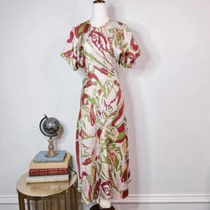 Abito midi Victoria Beckham con pannelli Bias US 0 geometrico colorato astratto nuovo con etichette - Foto 1 di 17