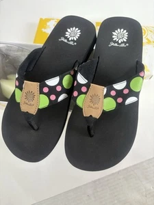 Yellowbox Jellybeen Multi Polka Dot Flip Flops Womens Size 7.5M - Picture 1 of 4