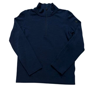 Smartwool Merino Wool 250 Base Layer 1/4 Zip Pullover Blue Kids Unisex Size M - Picture 1 of 5