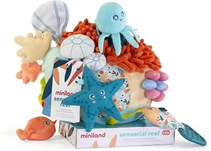 Miniland Sensorial Reef - Plush Rattle, Baby Teething, Sensory Toy, Toty - Picture 1 of 3