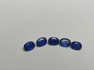 Blue Kyanite 7x5mm Oval Faceted gems 5 Pcs 5.1ct Lot Excellent Color Cut - Picture 1 of 3