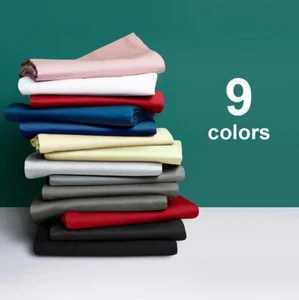 50cm Deep Wall Sheet Set 1000TC 100%Cotton Single/Double/Queen/King Solid Color - Picture 1 of 60