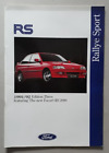 Ford RS Range Brochure 1991 - Fiesta RS Turbo Escort RS 2000 Sierra RS Cosworth