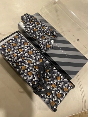 Robert Talbott Negro Gris Diseño Óxido Faja con Pajarita Nuevo con Etiquetas $130 Foto 1 de 4