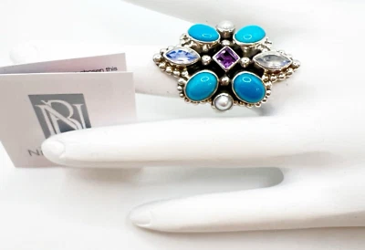 Anillo Nicky Butler Plata Esterlina 925 Turquesa Talla 7 Nuevo en Caja Foto 1 de 4