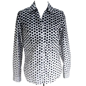 Christopher & Banks Hemd Gr. S blau weiß gepunktet langarm Knopfleiste - Bild 1 von 7