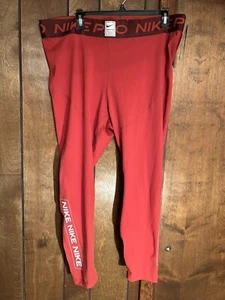 NIKE PRO Dri-FIT Leggings da Allenamento Donna Rosso Taglie Forti 2X Nuovi con etichette - Foto 1 di 7