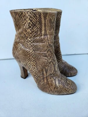 Martinez Valero Vintage  Snake Print Heel Booties Womens  Size 7.5 Foto 1 de 4
