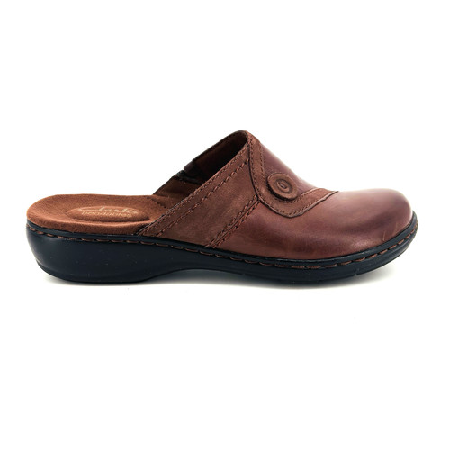 Slip on donna 7 5 N stretto Clarks Leisa pelle marrone casual mules slides 66788