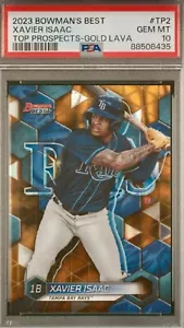 2023 XAVIER ISAAC Bowmans Best /75 Gold Lava Ref Top Prospect TP2 PSA 10 Low Pop - Picture 1 of 2