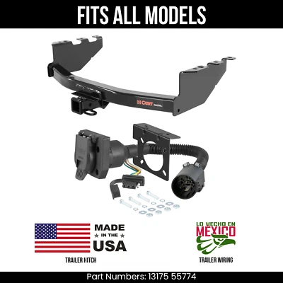 For 14-18 GMC Sierra 1500 Trailer Hitch + 7 Pin Wiring Fits All Models Curt Tow - Image 1 of 4