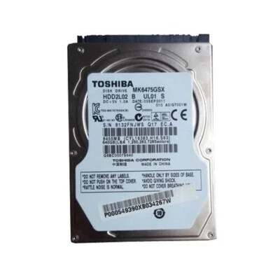 Toshiba 640GB Internal 5400RPM SATA 2.5" (MK6475GSX) Notebook HDD Hard Drive - Image 1 of 3