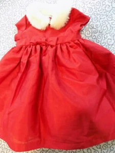 Cherokee Red Dress with Detatchable Faux Fur Collar ~ Size 18 Months - Picture 1 of 2