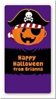 Autocollant rectangle personnalisé Jack O Lantern Pirate Halloween - Faveur Halloween