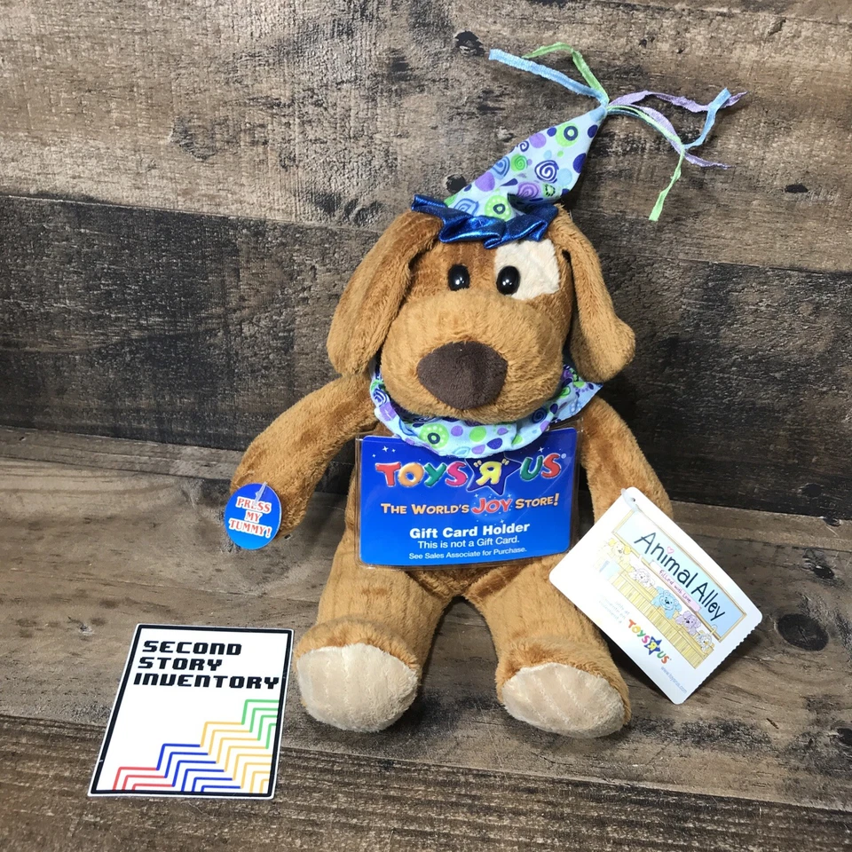 Animal Alley Toys R US Happy Birthday Bear Musical 9" Plush Tan Orange Purple