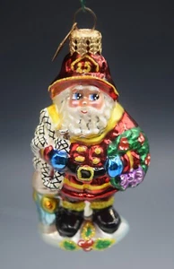CHRISTOPHER RADKO RED HOT SANTA GEM ORNAMENT FEUERWEHRMANN WEIHNACHTSMANN 4" VINTAGE - Bild 1 von 7