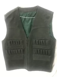 Chaleco de caza chaleco de tiro hecho de cuero nobuck con tubos de bala - Imagen 1 de 9